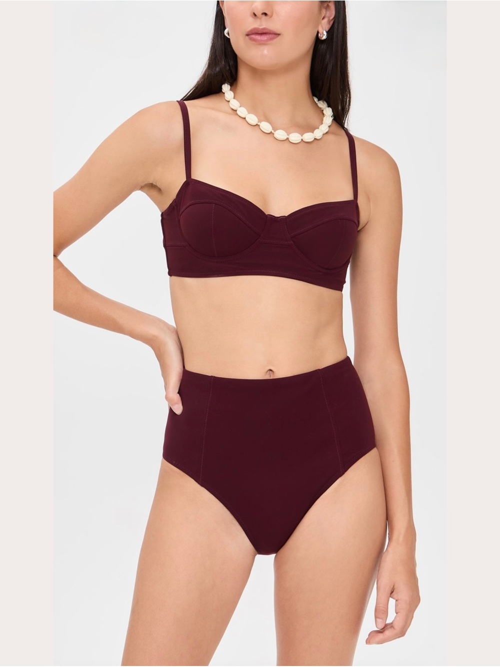 Ulla Johnson Zahara High-Rise Bikini Bottom (Cassis)